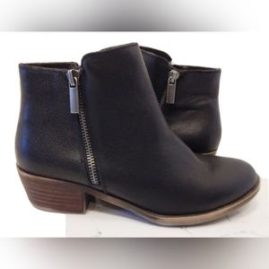 Kensie Ghita Women’s Black Leather Ankle Boots with Side Zip